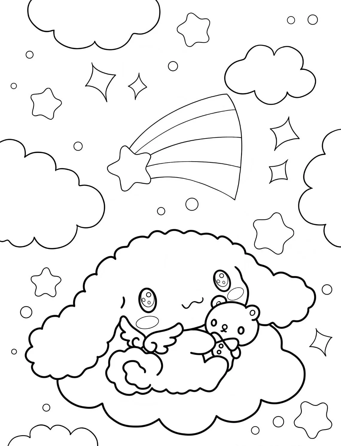 Cinnamoroll Coloring Pages: Where Cloud-Puppies & Creativity Collide - 12