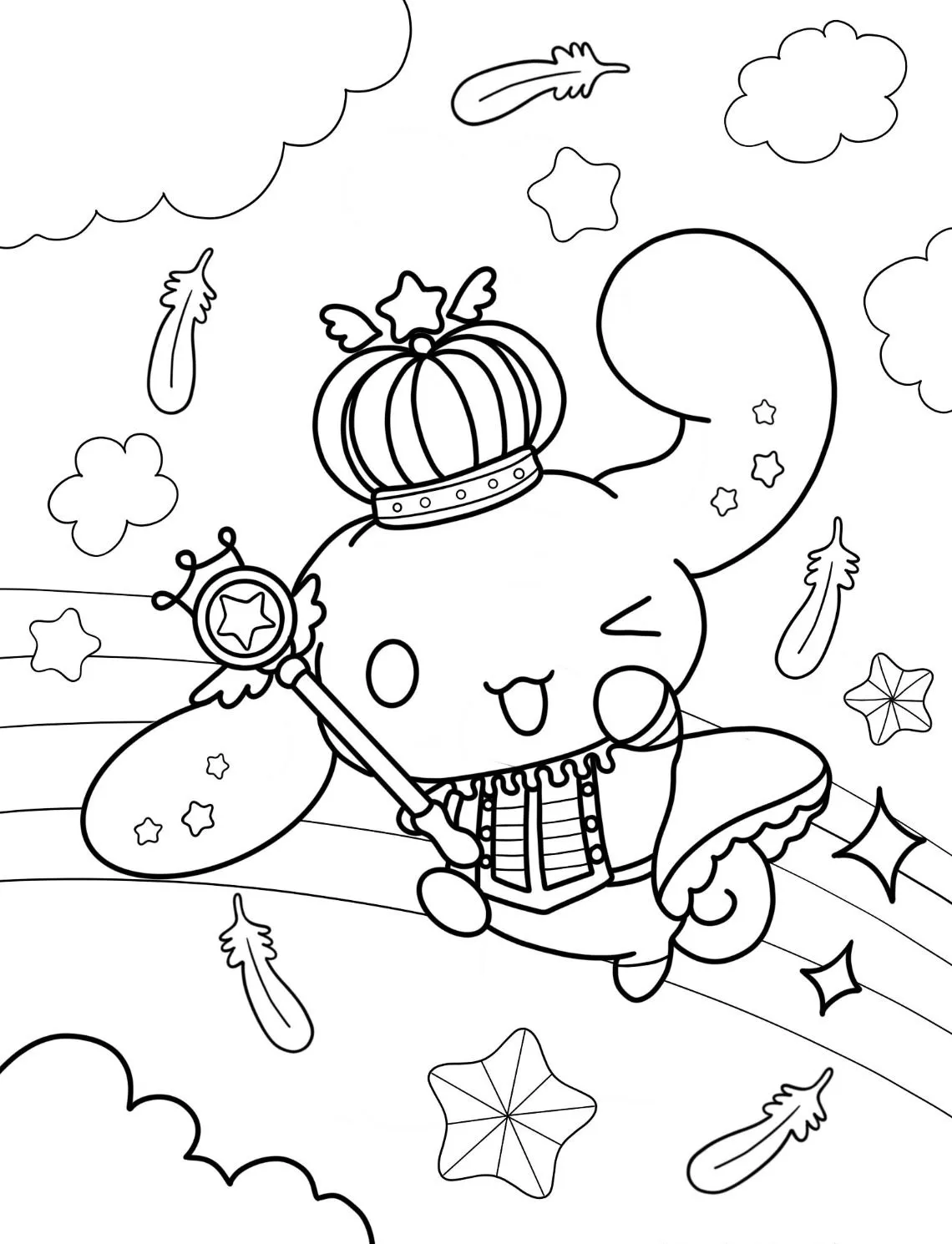Cinnamoroll Coloring Pages: Where Cloud-Puppies & Creativity Collide - 1