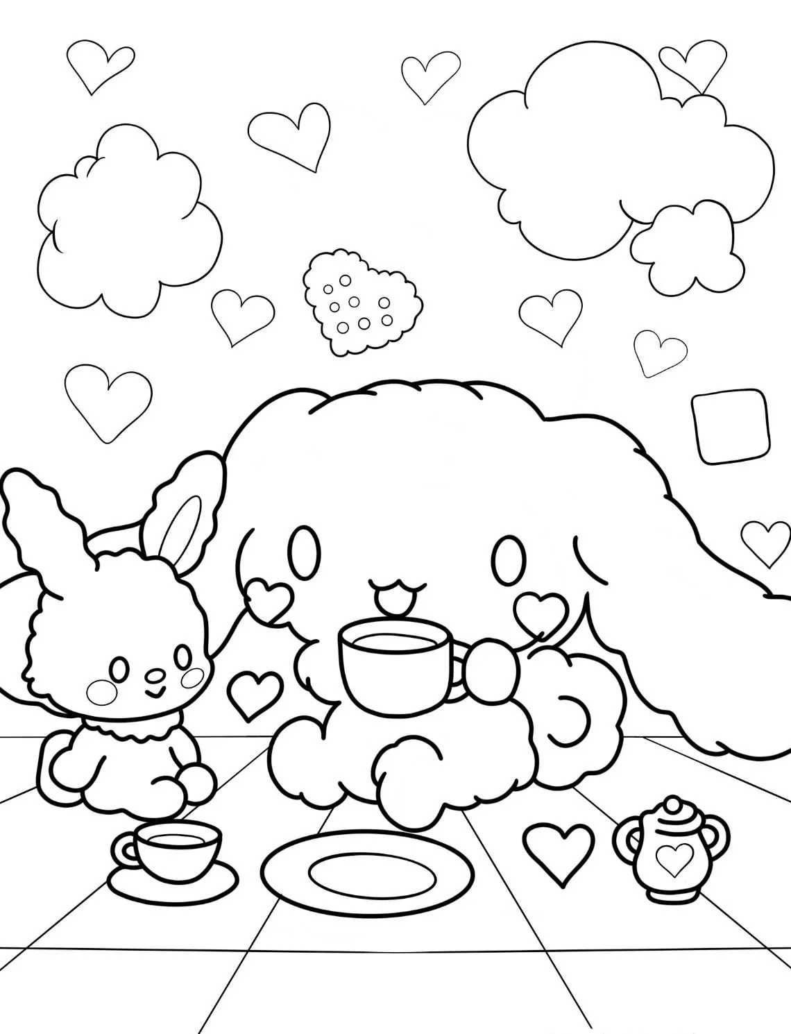 Cinnamoroll Coloring Pages: Where Cloud-Puppies & Creativity Collide - 1