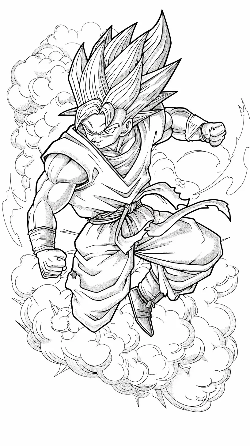 Goku Printable Coloring Book Pdf - 12
