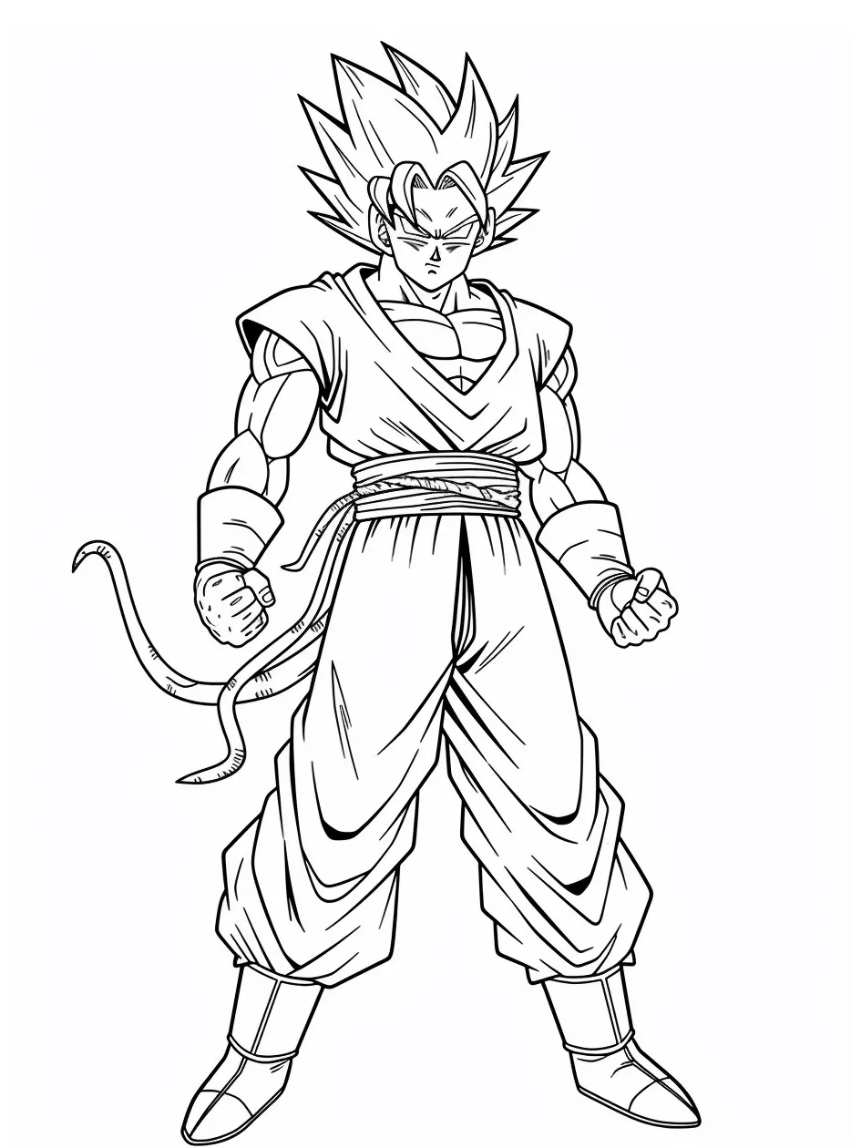 Goku Printable Coloring Book Pdf - 16
