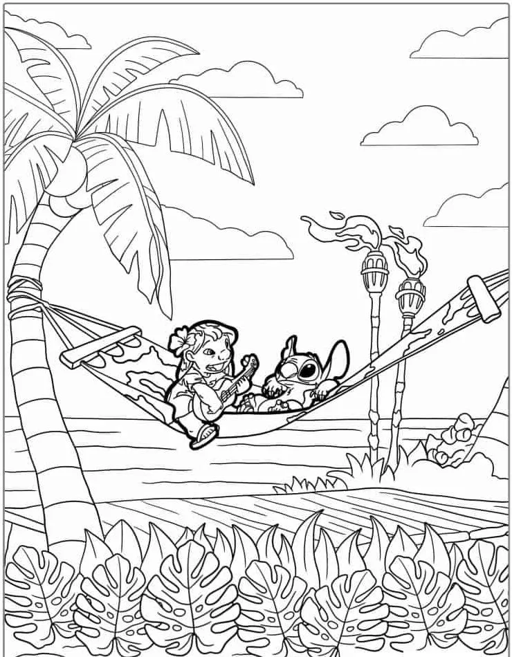 Heartwarming Lilo & Stitch Coloring Pages for Fun and Creative Kids - 12