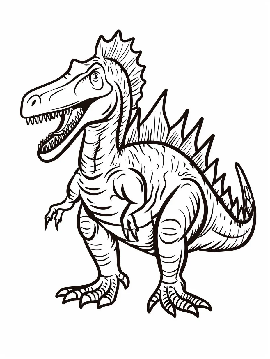Explore the Prehistoric World with Spinosaurus Coloring Pages - 5