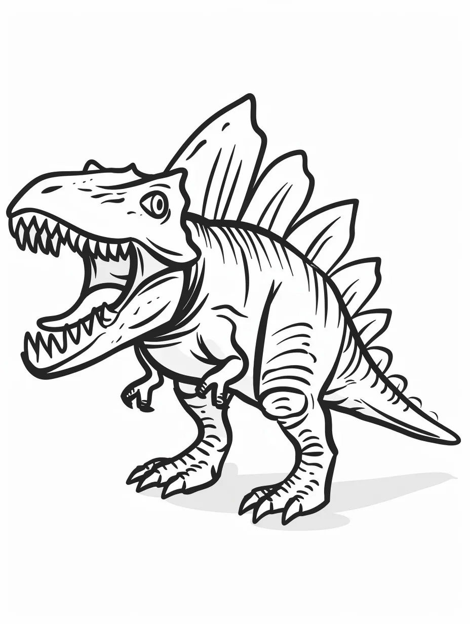 Explore the Prehistoric World with Spinosaurus Coloring Pages - 6