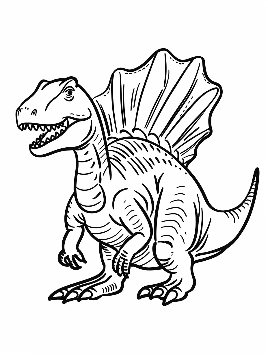 Explore the Prehistoric World with Spinosaurus Coloring Pages - 9