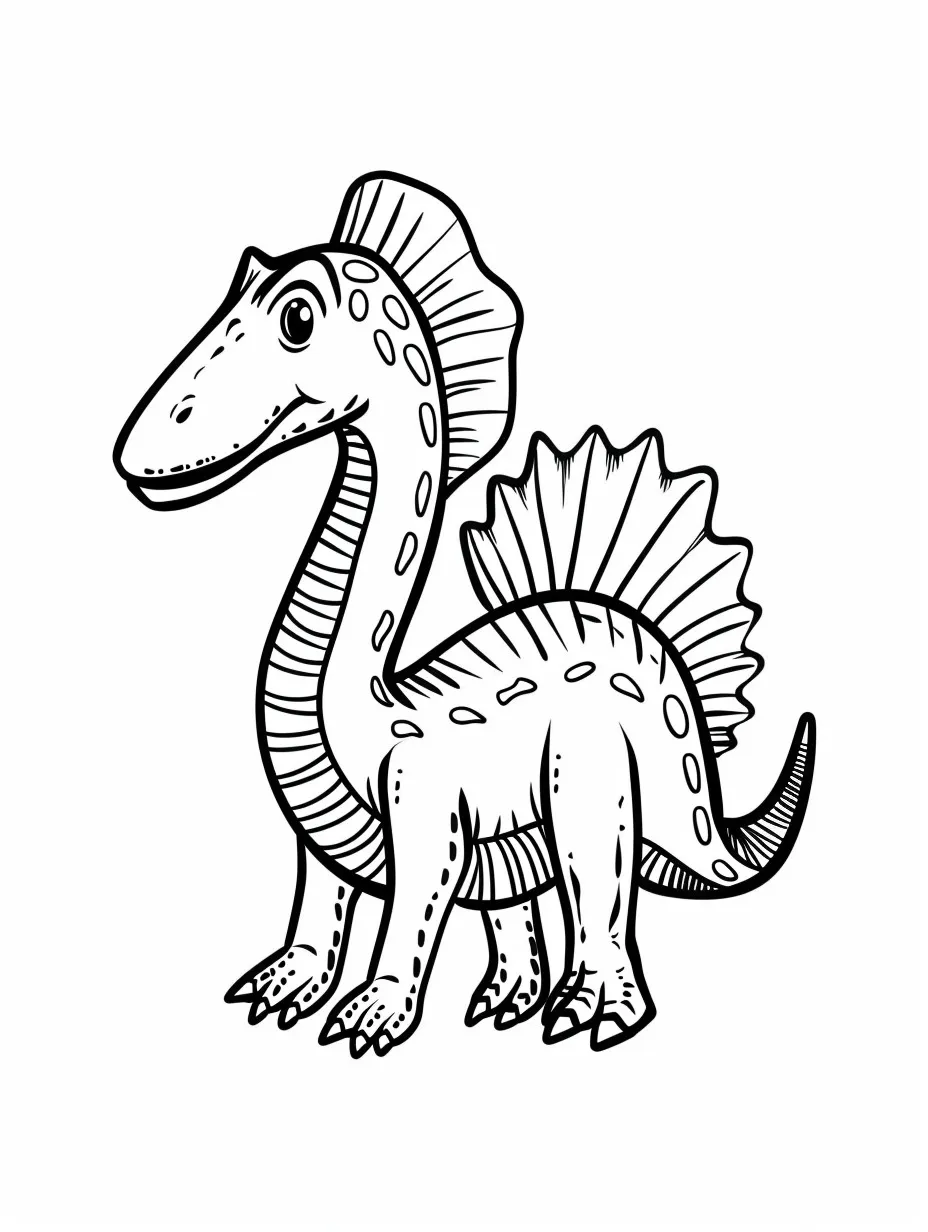 Explore the Prehistoric World with Spinosaurus Coloring Pages - 10