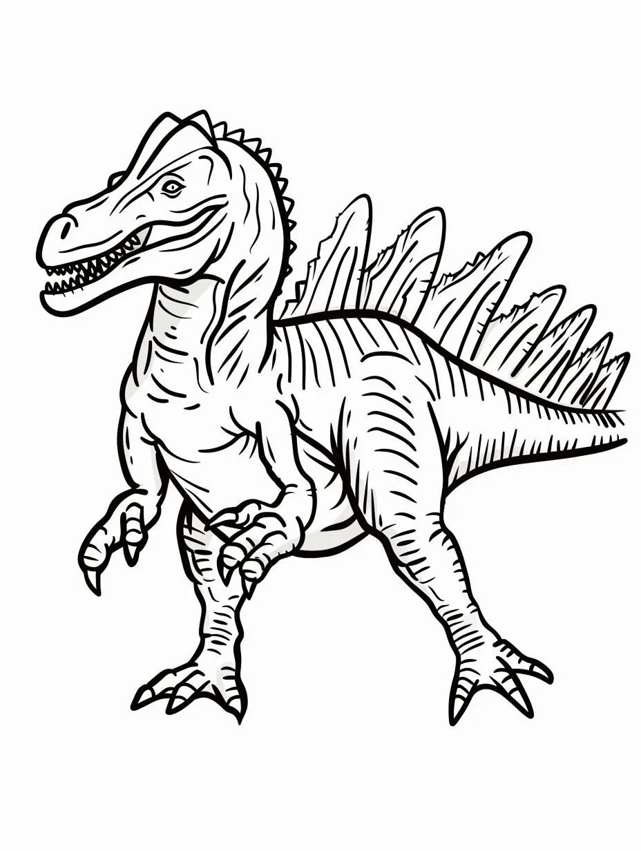 Explore the Prehistoric World with Spinosaurus Coloring Pages - 12