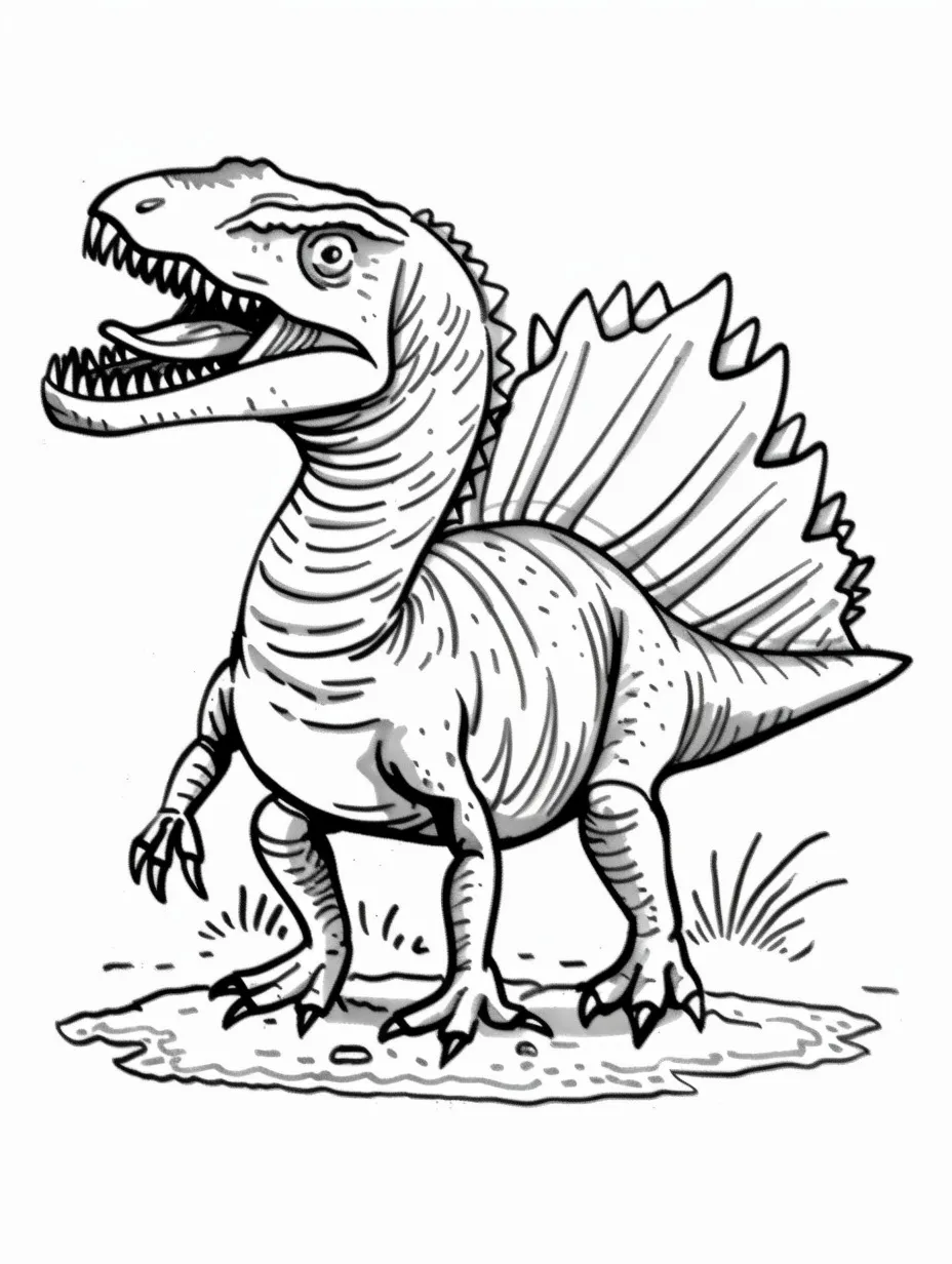 Explore the Prehistoric World with Spinosaurus Coloring Pages - 13