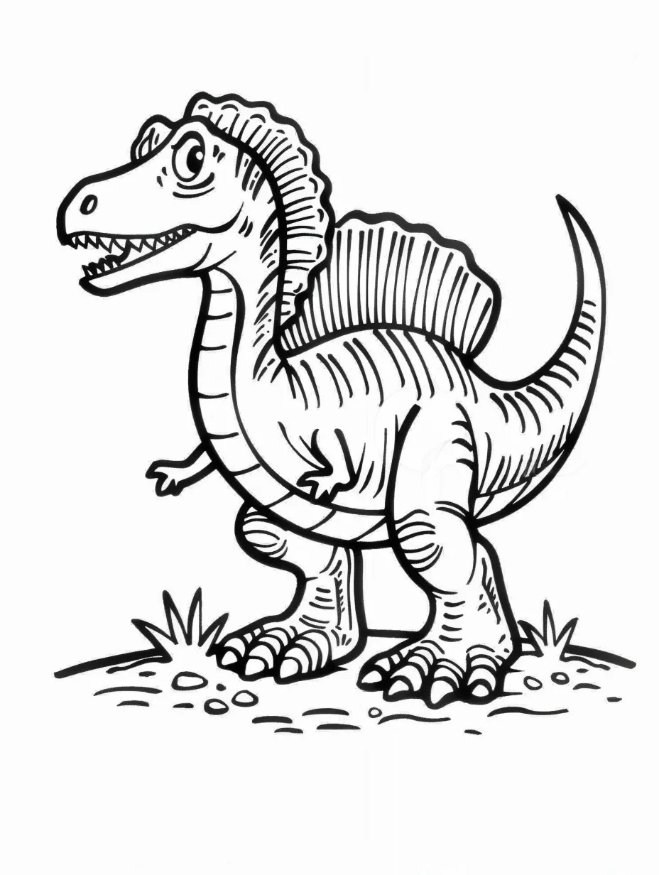 Explore the Prehistoric World with Spinosaurus Coloring Pages - 0