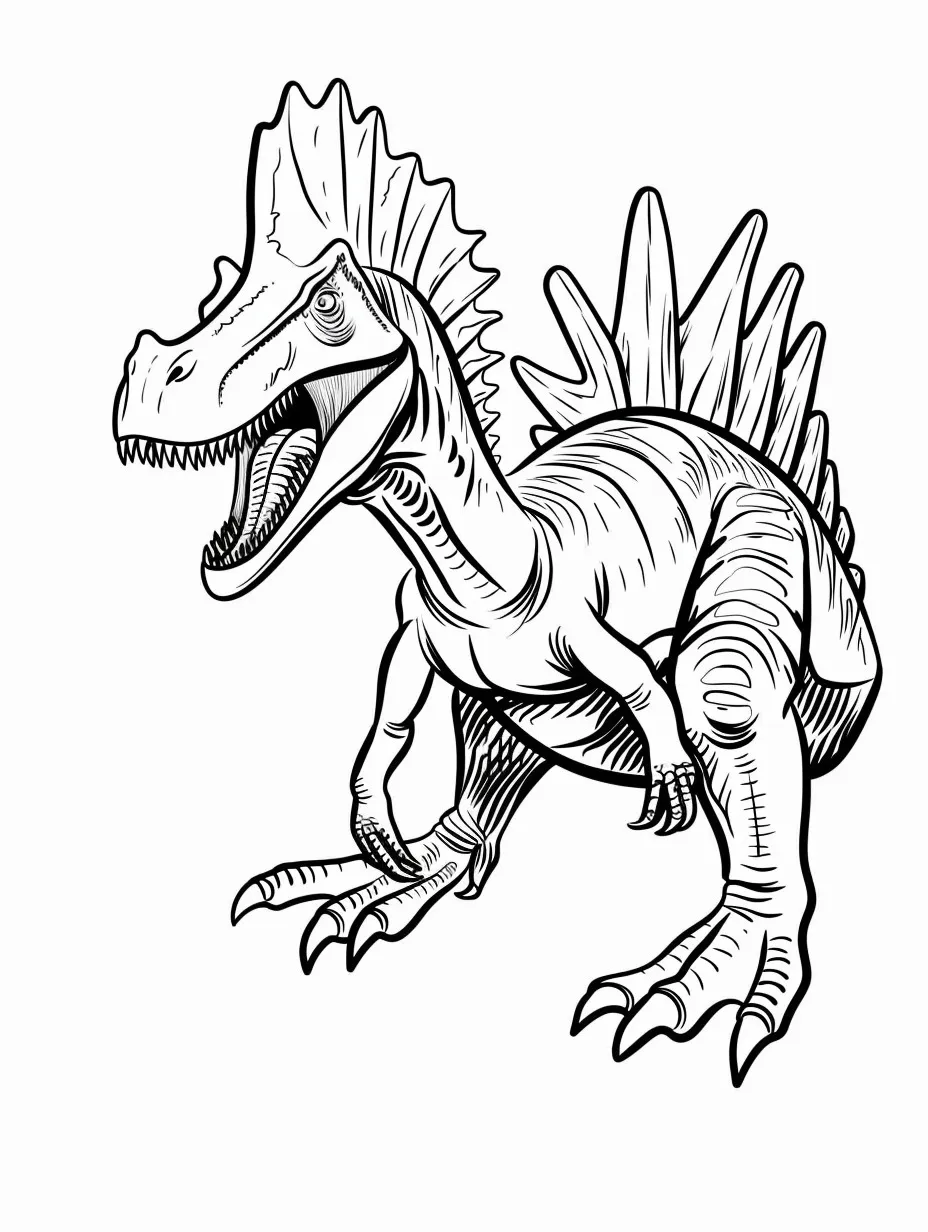 Explore the Prehistoric World with Spinosaurus Coloring Pages - 1