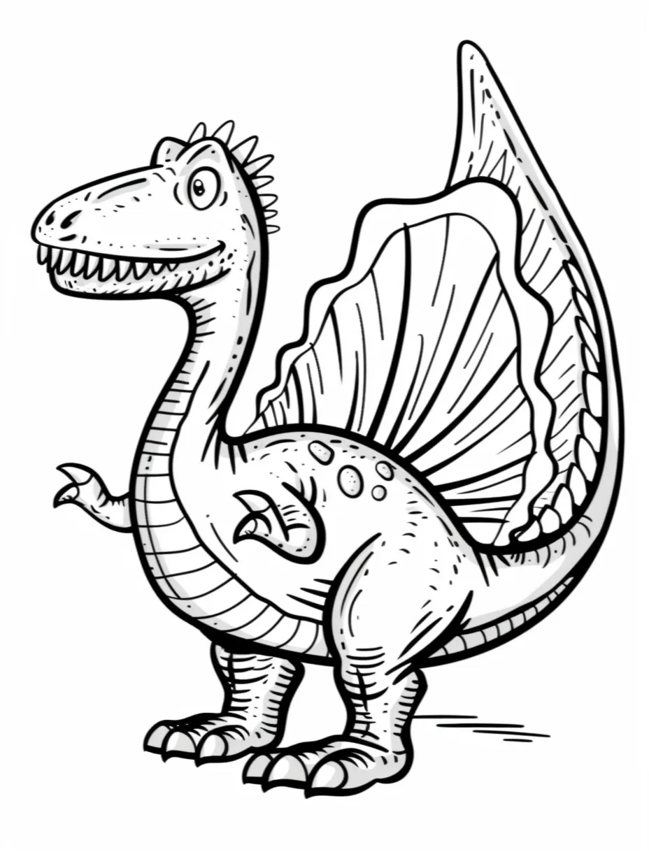 Explore the Prehistoric World with Spinosaurus Coloring Pages - 4