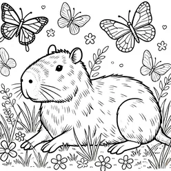 Capybara Coloring Pages PDF - Free Printable Coloring Sheets - 22