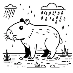 Capybara Coloring Pages PDF - Free Printable Coloring Sheets - 3