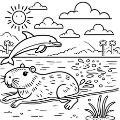 Capybara Coloring Pages PDF - Free Printable Coloring Sheets - 37