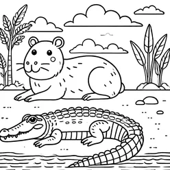 Capybara Coloring Pages PDF - Free Printable Coloring Sheets - 0