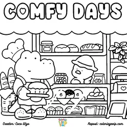 Comfy Days Coloring Pages PDF - Free Printable Sheets - 3