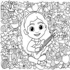 Gabby Cat Coloring Pages PDF - Free Printable Sheets - 14
