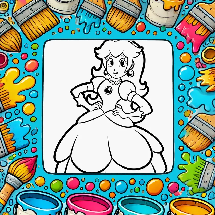 Charming Princess Peach Coloring Pages for Creative Kids
